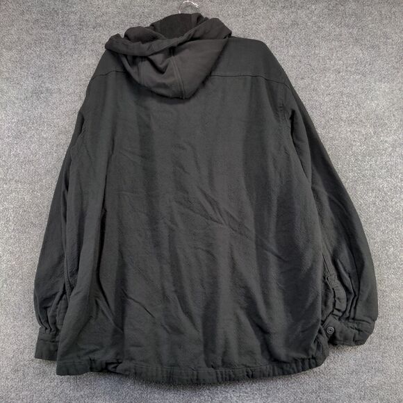 Mac Tools Men's Button-Up Flannel Lined Hooded Jacket Black Big 2X Pockets - Picture 9 of 14